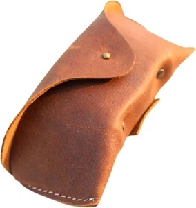 Estuche de cuero genuino para gafas y gafas de sol con cierre magnético a presión - Imagen 1 de 5