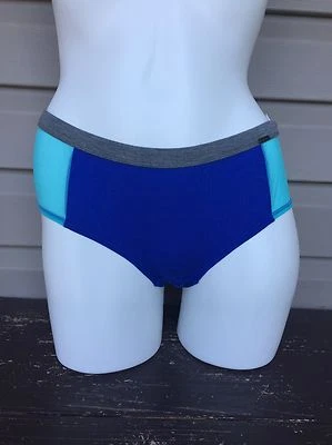 KENSIE LEANN SPORTY BOYSHORT PANTY MULTI BLUE LOW RISE MESH #6113554 SMALL $14 - Image 1 of 3