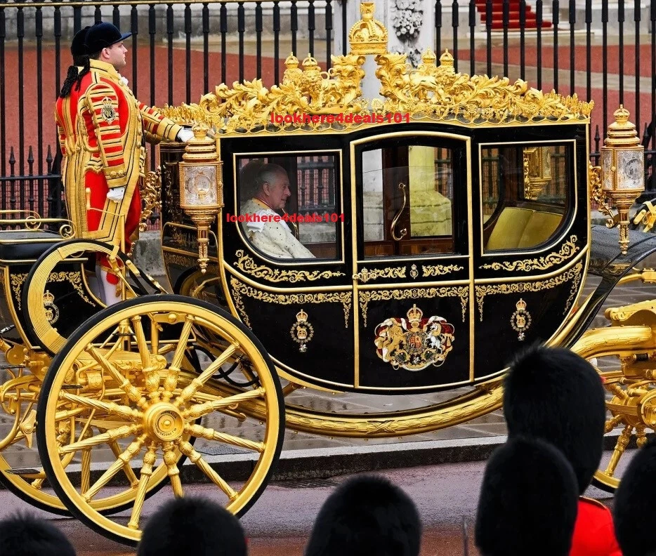 KING CHARLES III Photo 4x6 Coronation Carriage Queen Camilla London England - Image 1 of 1