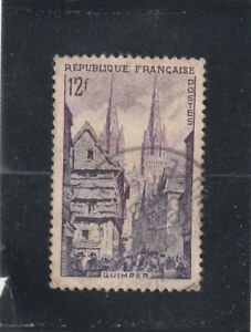 L5367 FRANCE Timbre Y & T N° 979 de 1954 " Quimper la rue Kéréon "   Oblitéré