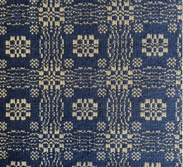 New Primitive Gettysburg NAVY COVERLET TABLE SQUARE Tablecloth Topper 34" - Image 1 of 1