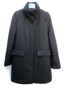 Zara Black Lana Wool Coat Size Medium RRP £79.99 - Picture 1 of 12