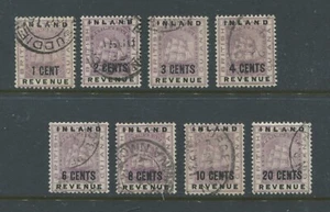 British Guiana 1889 various new values overprinted Inland Revenue used - Picture 1 of 1