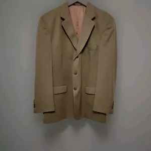 J Ferrar 42R Mens Suit Jacket Blazer Sport Coat Olive Green 100% Wool - Picture 1 of 12