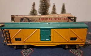 pre-war American Flyer 408 box car in orange and green With Original Box - Picture 1 of 5