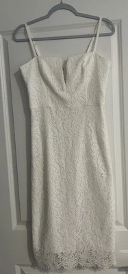 Laundry By Shelli Segal Dress/ Lace V Wire Front /Cream White/Straps/Size 6 NWOT - Image 1 of 4