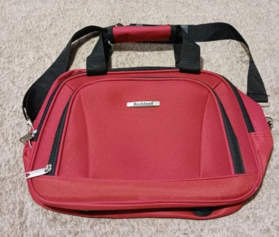 Rockland Red Flight Tote Bag Detachable Shoulder Strap Heavy Duty Polyester - Image 1 of 4