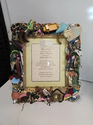 MacKenzie-Childs Picture Frame Mirror Mosaic Collage Vintage 1983 15 x 13 OOAK - Image 1 of 4