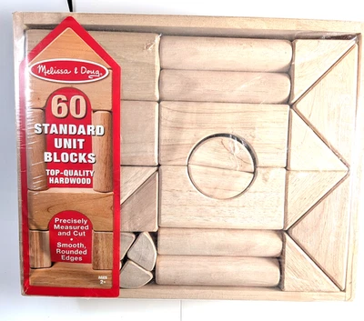 MELISSA & DOUG Standard Unit Blocks 60 Count New Unopened Top Quality Wood - Image 1 of 4
