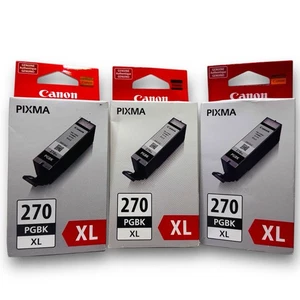 Menge 3 Original Canon PIXMA 270 PGBK XL Schwarz Tintenpatronen Neu im Karton - Bild 1 von 3