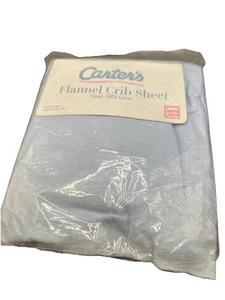 Sábana cuna de franela para bebé 100 % algodón Carter's de colección azul abierta pero paquete - Imagen 1 de 3