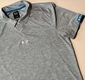 Oakley Performance Polo Size S Heather Blue & White Lightweight Golf Active Top - Picture 1 of 8