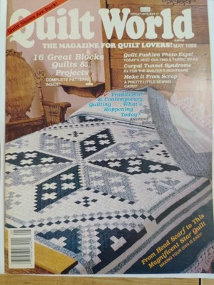 Quilt World Magazine Patterns Projects May 1988 Quilting VTG 80s Quilting Star - Image 1 of 4