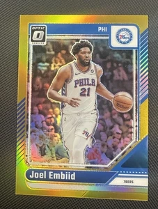 2024-25 Panini Donruss Optic #19 Joel Embiid Gold  /10 SP - Sixers - Picture 1 of 2