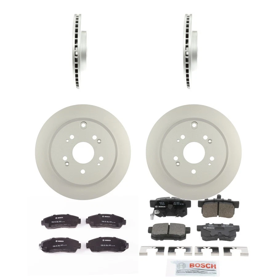 Kit de pastillas de freno y rotor de cerámica Bosch QuietCast para 07-12 Honda CR-V Acura RDX Foto 1 de 4