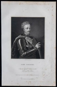 1834 - Portrait Of John Sobieski - Antique Engraving - King Of Poland Jean III - Picture 1 of 3