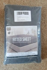 Utopia bedding Fitted Sheet  Double - Grey - OekoTex Standard 100 - Picture 1 of 3
