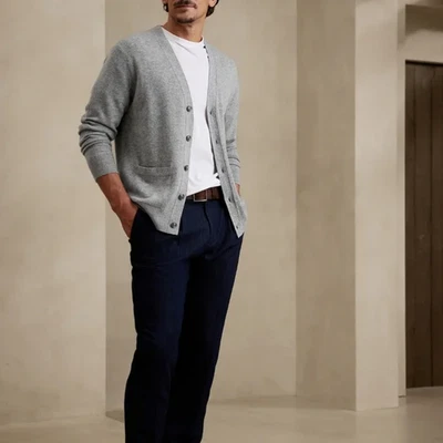 BANANA REPUBLIC Brayden Cashmere Cardigan XL | Grey Sweater #624009 NEW - Image 1 of 4