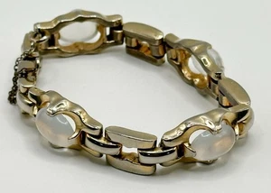 Vintage Barclay Mondstein silberfarben vergoldet Armband Gebrauchsspuren zur Beschichtung - Bild 1 von 12