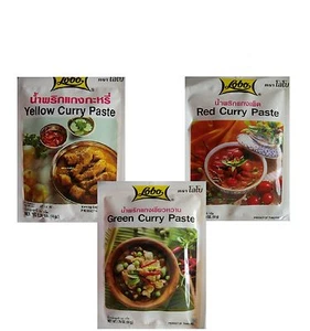 3 pastas de curry originales Tailandia Asia Food pasta de especias 3 picantes salsa de especias a 50 g - Imagen 1 de 4