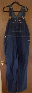 DICKIES Men's Bib Overalls - Size 38x34 - Traditional Fit Blue Denim NEW - Picture 1 of 11