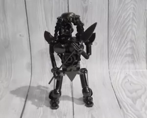 Predator Scrap Metal Sculpture 7" Handmade Recycled Steel Art Man Cave Decor - Picture 1 of 16