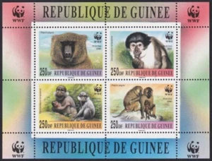 F-EX56033 GUINEE GUINEA MNH 1989 WWF MONKEY SPECIAL SHEET. - Picture 1 of 1