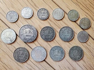 Switzerland Franc 1921 - 1963 Lot of 14 Silver Coins 0.835 Ag Swiss ~ World Coin - Picture 1 of 4