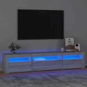 vidaXL Mobile Porta TV con Luci LED Grigio Sonoma 195x35x40 cm - Foto 1 di 11