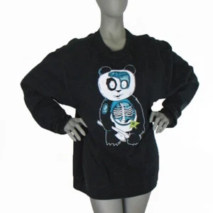 LNG Scary Panda Sweatshirt Size: XL (Unisex), Black Goth Rock Punk Emo Pristine - Picture 1 of 10