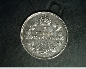 1903-H Canada, Five Cents, High Grade Circulated,.0346 oz Slv (Can617-) - Picture 1 of 2