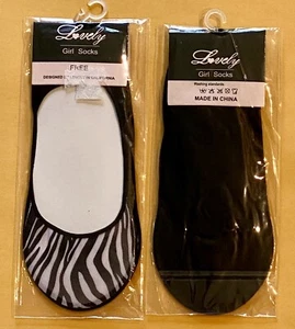 ZEBRA Print Non-Slip STRETCH Women’s Invisible Socks ONE SIZE New - Foto 1 di 7