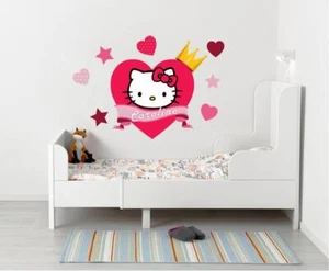 Hello Kitty PERSONALIZED NAME Decal WALL STICKER Decor Art Mural Girls WC148 - Picture 1 of 1