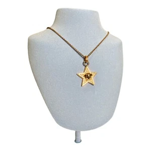 Versace Medusa Collana Stella Ciondolo Cristallo Collana Colore Oro NUOVA - Foto 1 di 15
