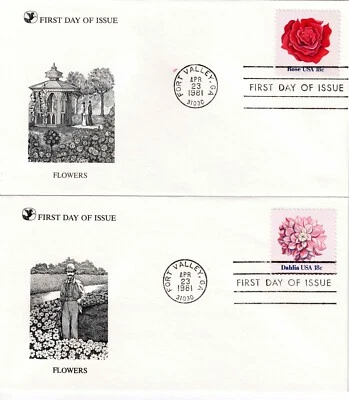 US Scott #1876-79, First Day Covers 4/23/81 Fort Valley Singles Flowers - Image 1 of 2