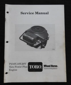 1990's Toro Rueda Caballo P216V P218V P220V Poder + Tractor Motor Manual - Imagen 1 de 7