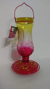 Brand New Hummingbird 21 Oz Nectar Feeder Ombre Glass Plastic Outdoor Bird - Picture 1 of 2