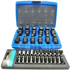 24 PC 3/8" & 1/4" DR. SHALLOW UNIVERSAL IMPACT BALL SWIVEL SOCKET SAE/MM SET - Picture 1 of 4