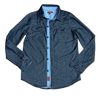 Camisa 7 For All Mankind Cambray Niño M Gris Abotonada Doble Bolsillos Delanteros Foto 1 de 4