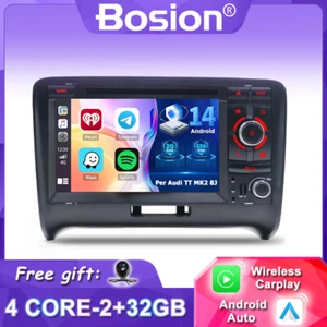 7"Android 14.0 Autoradio Per Audi TT MK2 8J GPS Navigatore 4G CD/DVD DAB CarPlay - Foto 1 di 15