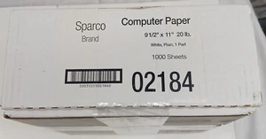 Neu Sparco kontinuierliches Zufuhrpapier 9,5 x 11 Punkte Matrix Computerpapier 1000 NEU - Bild 1 von 2