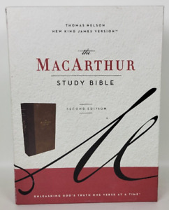 The MacArthur Study Bible 2nd Edition Brown Leathersoft NKJV Thomas Nelson