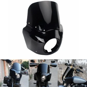 1x Black Fairing 11'' Windshield For Harley XL883N XL883 XL1200V XLH1200 XLH1100 - Picture 1 of 9