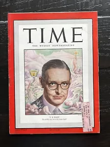 1950 Time Magazine ~ T. S. Elliot Cover ~ NICE! - Picture 1 of 2