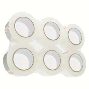 6 Rolls Carton Sealing Clear Packing Tape Box Shipping - 2 mil 2" x 110 Yards - Picture 1 of 4