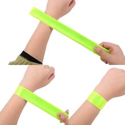 4X Premium Hi-Vis Safety Slap Bands Reflective Wristbands Night Running, Jogging - Image 1 of 4