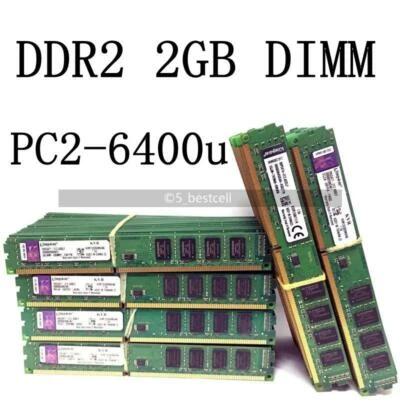 Wholesale DDR2 2 GB 800MHz PC2-6400 DIMM Desktop RAM 240Pin 1.8V NON-ECC Lot Kit - Image 1 of 4