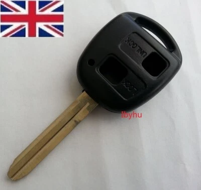 Se adapta a Toyota Yaris Corolla RAV4 Hiace 2 botones llave remota llavero estuche TOY43 hoja