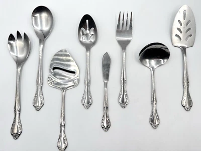 8 Estia CASCADE Acero Inoxidable Cuchara Tenedor Ensalada Queso Mantequilla Pastel Cucharón Servir Foto 1 de 4