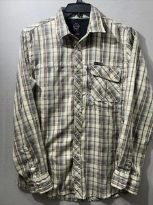 Wrangler Button Down Hemd Herren Medium beige kariert All Terrain Gear Outdoor - Bild 1 von 17